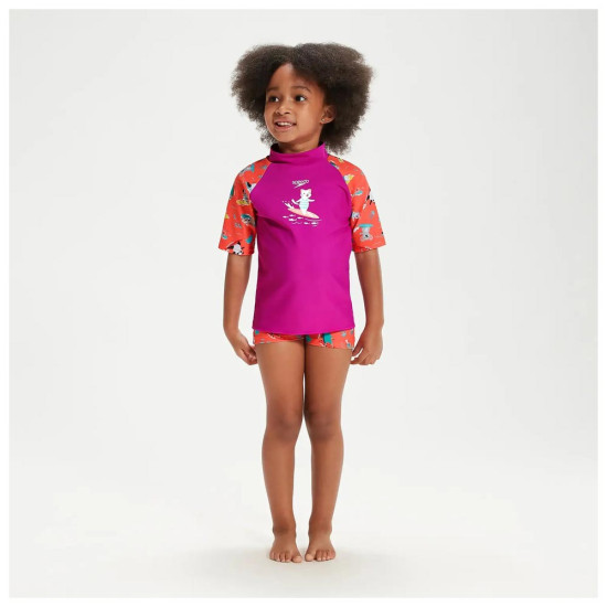Speedo Βρεφικό σετ κολύμβησης Girls Digital Short Sleeve Rash Top Set Speedo Βρεφικό σετ κολύμβησης Girls Digital Short Sleeve Rash Top Set